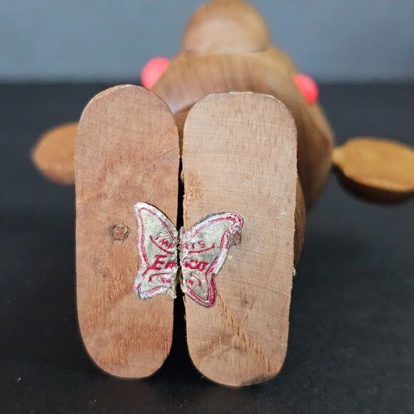 Enesco Wooden Monkey Figurine Creepy Kitschy Knick Knack 3 Inch Vintage - Picture 5 of 6